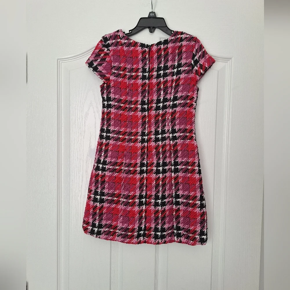 GB Girls Pink Red and Black Plaid Dress